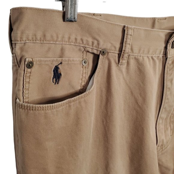 Polo Ralph Lauren Mens Size 38/30 Pants Classic Straight 650 Chino Khaki Tan - Picture 10 of 13